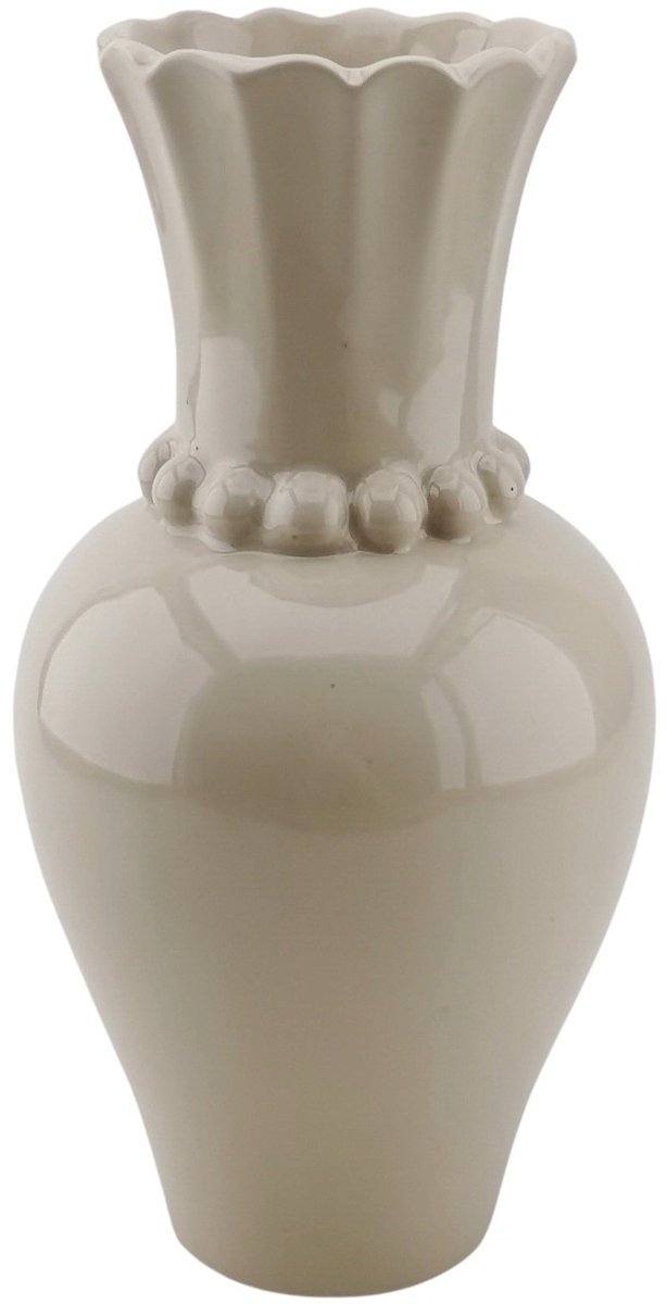 Housevitamin Vaas- Vaas met Parelhals-Aardewerk - Beige- 12x12x24cm