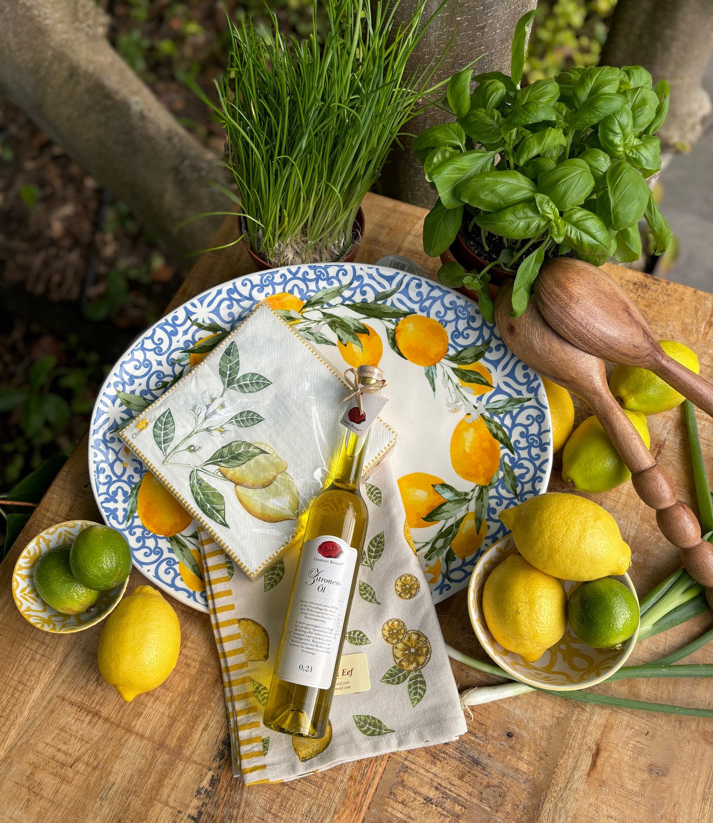 Servetten met citroenafbeelding Clayre & Eef