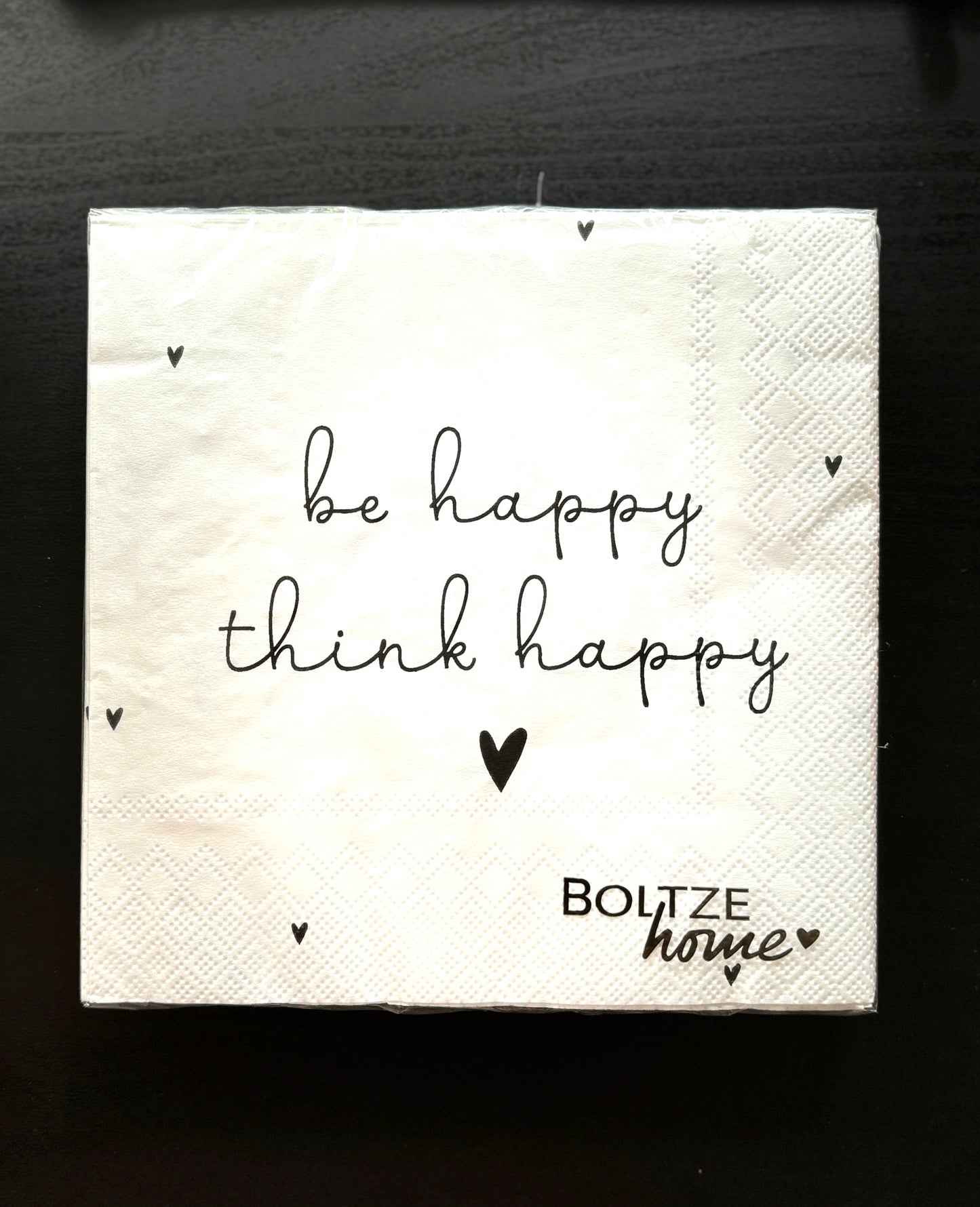 Servetten "be happy, think happy"