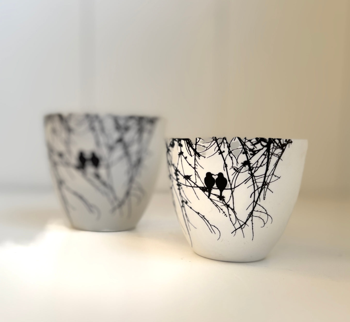 Waxinelichthouder Love birds maat M (7 x 6 cm)