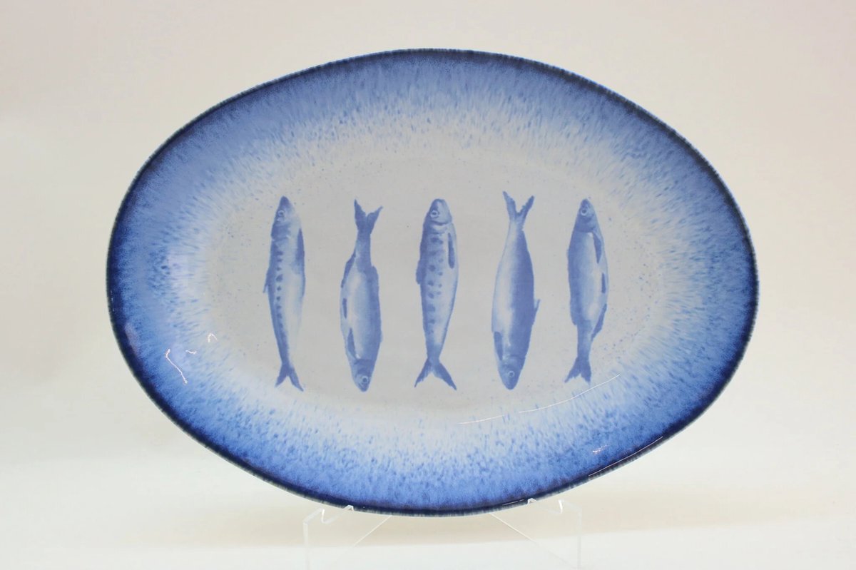 "Costa Nova Sardines servies collectie ovale schaal 40cm Sardines"