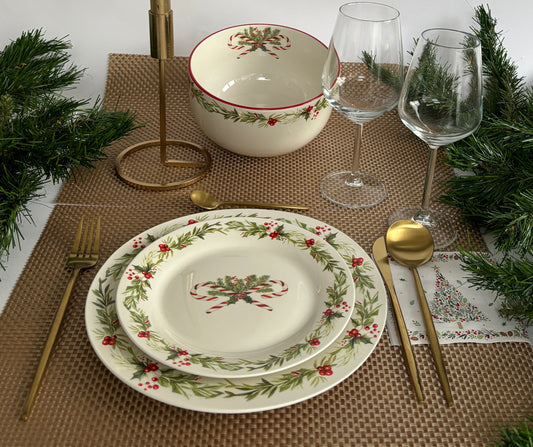 Kerstbord aardewerk 25*25*2cm